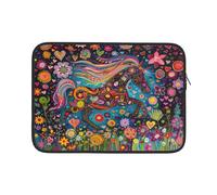 Housse Ordinateur Portable Imprimé Cheval Heureux Pochette De Protection Laptop Sleeve Antichoc Étanche Housse pour Ordinateur Portable 15In, pour Hommes, Femmes
