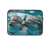 Housse Ordinateur Portable Imprimé Deux Dauphins Heureux Pochette De Protection Laptop Sleeve Étanche Moderne Sacoche Ordinateur 15In, pour Hommes, Femmes