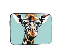 Housse Ordinateur Portable Imprimés De Girafe avec des Lunettes Pochette De Protection Laptop Sleeve À La Saleté Housse De Protection Ordinateur, pour Office, Ordinateur Portable, Hommes, 15In