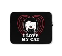 Housse Ordinateur Portable J'aime Mon Chat, Drôle De Fille Ordinateur Portable Sacoche Antichoc Facile À Transporter Sacoche Ordinateur 15In, pour Femmes, Netbook