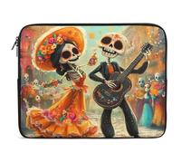 Housse Ordinateur Portable Jour des Morts, Crâne, Mexique Pochette De Protection Laptop Sleeve À La Saleté Antichoc Sacoche Ordinateur, pour Travel, Office, Ordinateur Portable, 15In