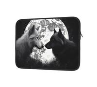Housse Ordinateur Portable Les Loups Aiment Les Animaux Sauvages sous La Lune Pochette De Protection Laptop Sleeve Étanche À La Saleté Housse pour pour Netbook, Travel, Office, 15In