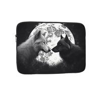 Housse Ordinateur Portable Les Loups Aiment Les Animaux Sauvages sous La Lune Pochette De Protection Laptop Sleeve Étanche Sacoche Ordinateur, pour Office, Travel, Ordinateur Portable, 15In