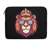 Housse Ordinateur Portable Lunettes avec Drapeau Britannique Et Lion Britannique Pochette De Protection Laptop Sleeve Étanche Ordinateur Portable Sacoche, pour Office, Netbook, Hommes, 15In