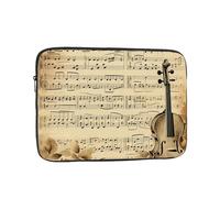 Housse Ordinateur Portable Notes De Musique sur Vieux Papier Pochette De Protection Laptop Sleeve Moderne Étanche Housse pour Ordinateur Portable, pour Office, Ordinateur Portable, Netbook, 15In