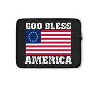 Housse Ordinateur Portable Que Dieu Bénisse L'Amérique Christianisme Patriotique États-Unis Drapeau Betsy Ross Ordinateur Portable Sacoche Moderne Sacoche Ordinateur 15In, pour Femmes, Hommes