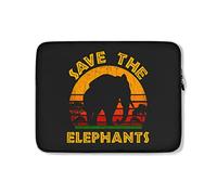 Housse Ordinateur Portable Sauver Les Éléphants Housse pour Ordinateur Portable À La Saleté Étanche Ordinateur Portable Sacoche 15In, pour Femmes, Hommes