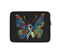 Housse Ordinateur Portable Sensibilisation À l'Autisme Papillon Housse pour Ordinateur Portable Antichoc Housse De Protection Ordinateur Étanche Sacoche Ordinateur, pour Netbook, 15in