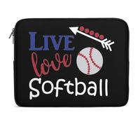 Housse Ordinateur Portable Softballs Live Love Pochette De Protection Laptop Sleeve Facile À Transporter Moderne Sacoche Ordinateur, pour Hommes, Netbook, Ordinateur Portable, 15In