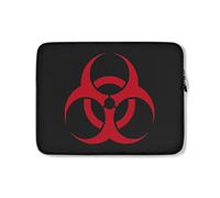 Housse Ordinateur Portable Symbole Rouge Risque Biologique Radioactif Housse pour Ordinateur Portable Étanche Antichoc Housse De Protection Ordinateur 15In, pour Femmes, Hommes