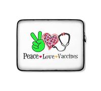 Housse Ordinateur Portable Vaccins Paix Amour Ordinateur Portable Sacoche Antichoc Étanche Sacoche Ordinateur 15In, pour Hommes, Femmes