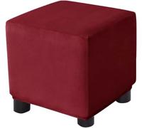 Housse ottomane carrée 30x30/40x40/45x45/60x60cm Housse de Pouf élastique Velours Gris Housse de Tabouret pour Amovible Anti Poussière Extensible Housse protége (Color : 25#, Size : 30x30cm)