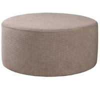 Housse Ottomane Ronde Housse de Pouf 40x40/45x45/50x50/60x60 Extensible Jacquard Housses de Repose-Pieds Rond Couverture Ottomane Housse de Pouf avec Fond élastique(#2,45x45cm/18x18in)