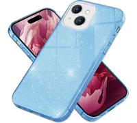 Housse pailletée pour iPhone 15 hybride Bling Case silicone Housse de protection pour téléphone portable Bleu