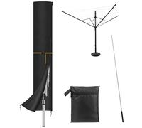 Housse Parapluie: Sèche-linge Housse 420D Oxford, 170x32cm, Intempéries (Noir) avec Fermeture Éclair et Tige Télescopique