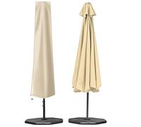 Housse Parasol Déporté Imperméable, Bâche de Protection pour Parasol Parapluie Droit avec Fermeture, 210D oxford Couverture de Parasol pour Piscine avec Poteau T élescop(Size:190*30*50cm,Color:Beige)