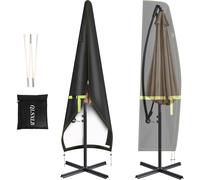 Housse Parasol Déporté, Tissu Oxford 420d Housse De Protection Pour Parasol 265x40/70/50cm, Bâche Parasol De Jardin Exterieur Avec Fermeture Éclair Perche Télescopique - Noir