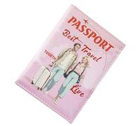 Housse Passeport | Portefeuille de Voyage Porte-Cartes,Pochette Accessoire Imperméable Double pour Cartes de Crédit Carte d'Embarquement Femmes Hommes, Rose, Deux personnes, Se référer à la