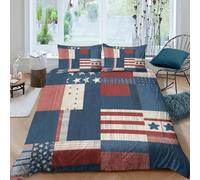 Housse Patchwork 3D Imprimée, Microfibre, Fermeture Invisible, Couvre-lit
