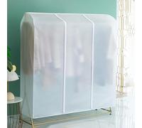 Housse Penderie Housse De Protège Housse Portant Vetement Grand Sac à Poussière Suspendu Translucide Housses de Vêtements Fermeture Éclair pour Manteaux Costumes Robes (130 * 50 * 150cm)