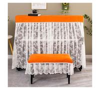 Housse piano dentelle volant Ensemble de housses piano verticales en dentelle, protection anti-poussière complète tout compris avec façade fendue et for tabouret(03,Piano - single stool)