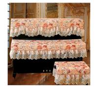 Housse piano dentelle volant Housse de Piano Vintage en dentelle épaisse, ensemble trois pièces, anti-poussière, plusieurs couvertures magnifiques, 3(Style 006,With chair 36x56cm)