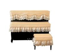 Housse piano dentelle volant Housse de Piano Vintage en dentelle épaisse, ensemble trois pièces, anti-poussière, plusieurs couvertures magnifiques, 3(Style 005,With chair 36x76cm)