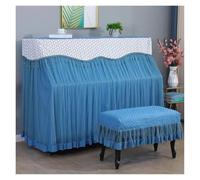 Housse piano dentelle volant Piano couverture complète demi-ouvert princesse dentelle poussière moderne Simple tabouret en tissu(Color 4,153x35cm 38x78cm)