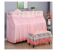 Housse piano dentelle volant Piano couverture complète demi-ouvert princesse dentelle poussière moderne Simple tabouret en tissu(Color 8,153x35cm 38x58cm)