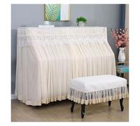 Housse piano dentelle volant Piano couverture complète demi-ouvert princesse dentelle poussière moderne Simple tabouret en tissu(Color 2,153x35cm 38x58cm)