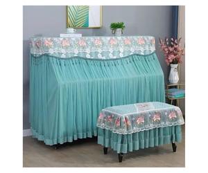 Housse piano dentelle volant Piano couverture complète demi-ouvert princesse dentelle poussière moderne Simple tabouret en tissu(Color 10,153x35cm 38x78cm)