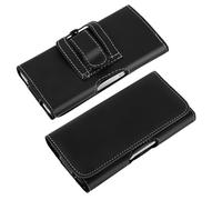 Housse pochette ceinture doubles attaches pour Smartphones taille XXL Noir