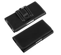 Housse pochette ceinture doubles attaches Smartphones taille XXL - Noir