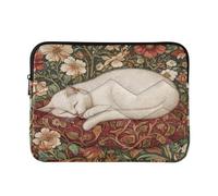 Housse portable pour ordinateur portable 15" + William Morris Cat | Sac pour ordinateur portable 15 pouces avec fermeture éclair pour homme femme fusil et co L
