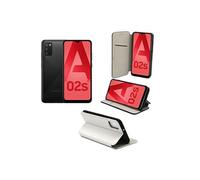 Housse Portefeuille à Rabat blanche pour Samsung Galaxy A02s 4G avec Porte Cartes