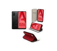 Housse Portefeuille à Rabat rouge pour Samsung Galaxy A02s 4G avec Porte Cartes