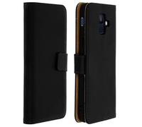 Housse Folio pour Samsung Galaxy A6 Étui cuir portefeuille clapet Coque Silicone Noir