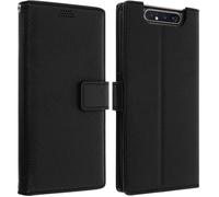 Housse portefeuille - AVIZAR - Samsung Galaxy A80 - Éco-cuir - Support vidéo - Noir