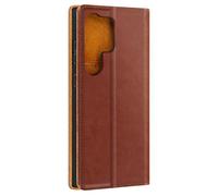 Housse Portefeuille - AVIZAR - Samsung Galaxy S24 Ultra - Cuir Véritable - Marron - Rabat Magnétique