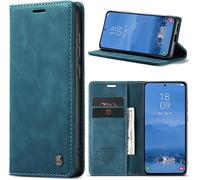Housse Portefeuille Cuir Premium Pour Samsung Galaxy S25 Plus 5g ¿ Coque Tpu Intégrée, Fermeture Magnétique, Support Réglable Et Rangement Cartes, Bleu/Vert