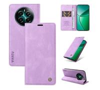 Housse Portefeuille Pour Realme 12+ 6.67\, Tui Magnétique En Cuir Pu Avec Porte-Carte, Fonction De Support (Violet) Uki8
