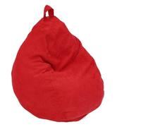 Housse Pouf Housse de pouf en velours côtelé, protection for canapé relax avec poignée, lavable machine, douce et moelleuse, idéale for ranger les jouets, for enfants adultes Pour le Salon(Red)