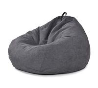 Housse Pouf Poire Vide, Sac de Rangement Jouets, Couverture pour Pouf Poire Fauteuil Poire Salon Coussin de siège Poire, sans Remplissage,Noir,XXL