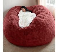Housse Pouf Velours sans Remplissage Lavable Épais Extensible Couleur Unie Fermeture Éclair Salon Chambre Rangement Peluches Beanbags Adultes,O,180 * 90cm