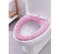 Housse pour abattant de WC - Lavable - Chaude - Polaire Corail - Rose