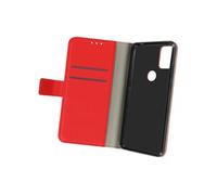 Housse pour Alcatel 3X 2020 Aspect Grainé Folio Stand Vidéo Rouge