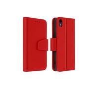 Étui Portefeuille pour iPhone XR en Cuir Premium avec Fonction Stand Rouge