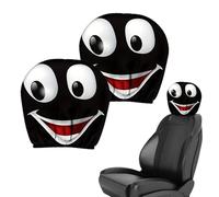 Housse Pour Appuie-Tête de Voiture,2 Pièces Ensemble de Housses pour Appuie-Tête Auto - Décorations Amusantes Coussin avec Yeux Cartoon,Pour SUV Camion MPV Tracteur Camping-Car