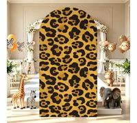 Housse pour arche à motif léopard housse arche à motif girafe bannière en tissu extensible ajustée cérémonie remise diplôme anniversaire mariage mariage anniversaire fête prénatale et décoration fête