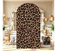 Housse pour arche à motif léopard housse arche à motif girafe bannière en tissu extensible ajustée cérémonie remise diplôme anniversaire mariage mariage anniversaire fête prénatale et décoration fête